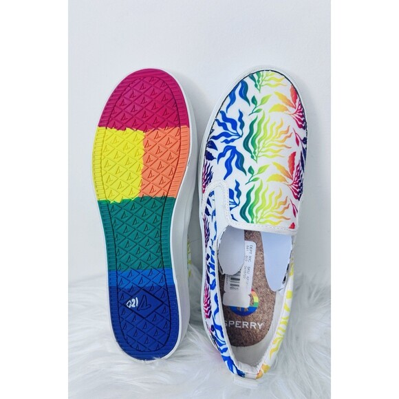 Sperry Women’s Pride Original Sneakers Slip On Shoes Multi Color SZ 8m - Picture 7 of 10